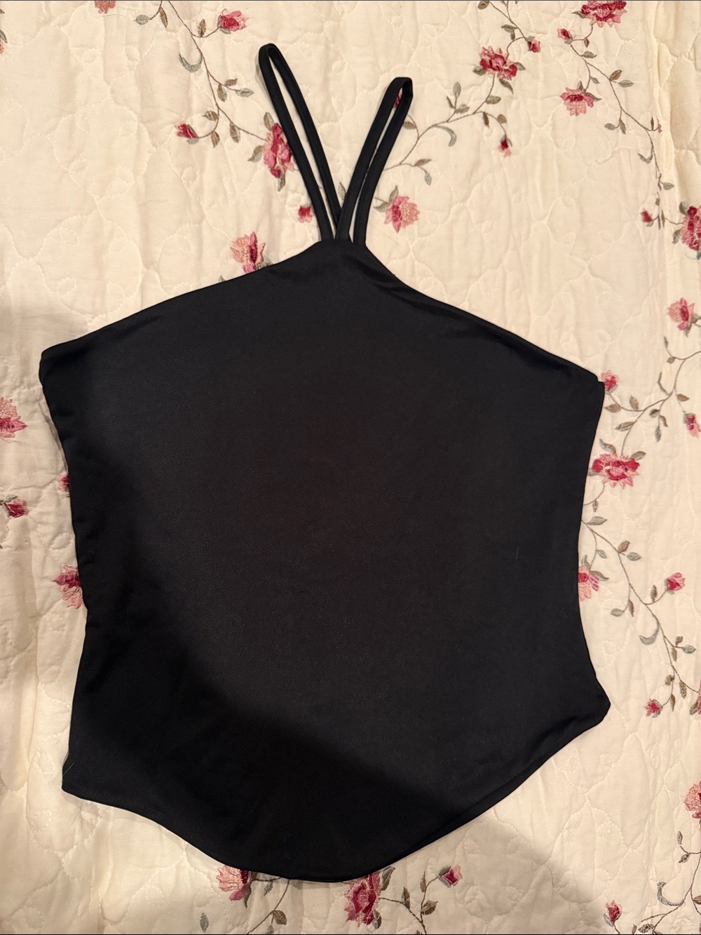 Nasty Gal Black Double-Strap Halter Camisole